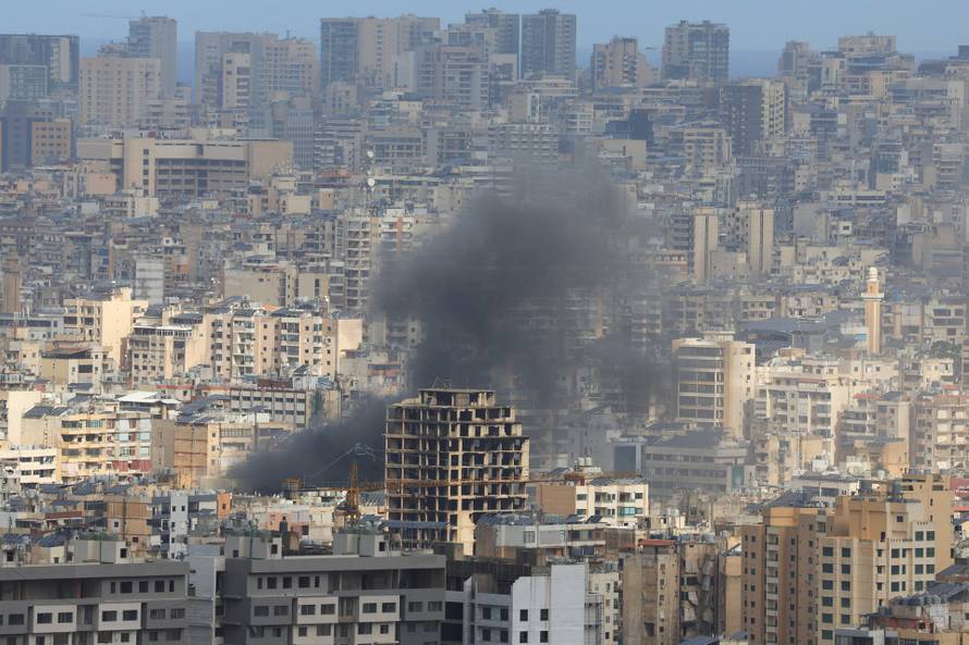 Smoke rises from Beirut's southern suburbs following an Israeli strike