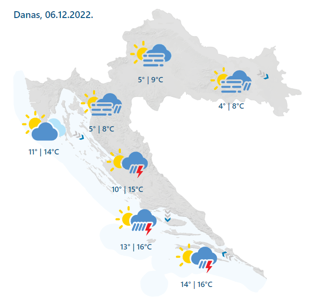 Nakon obilne kiše i jakog juga, za vikend zahlađenje i snijeg