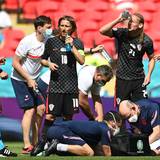 Soccer Football - Euro 2020 - Group D - England v Croatia - Wembley Stadium, London, Britain - June 13, 2021 England's Jude Bellingham receives medical attention after sustaining an injury Pool via REUTERS/Andy Rain