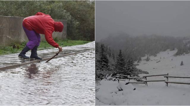 Na Velebitu i Dinari pao je prvi snijeg, Vodice se borile s kišom