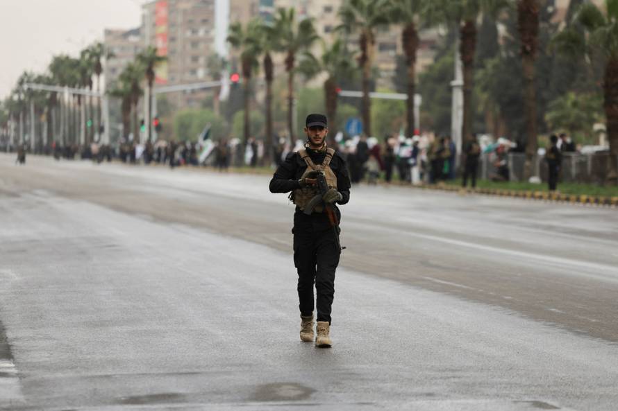 Military parade to mark the first anniversary of Bashar al-Assad's fall, in Damascus