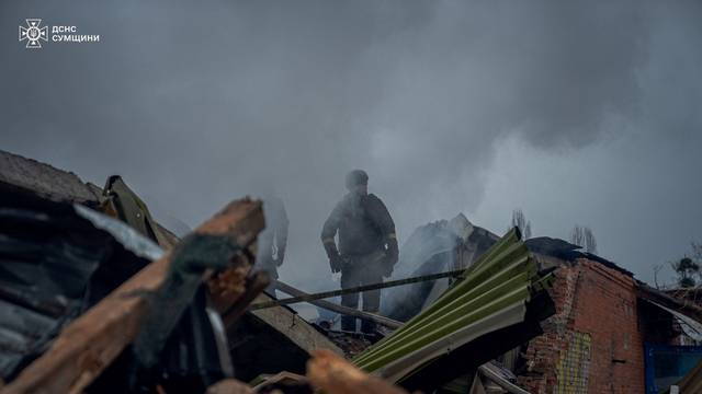 Aftermath of a Russian military strike in Sumy