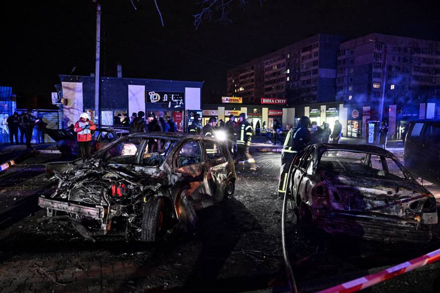 Aftermath of a Russian drone strike in Zaporizhzhia