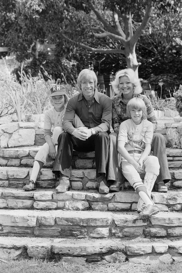 Actor Chuck Norris at Home with His Family