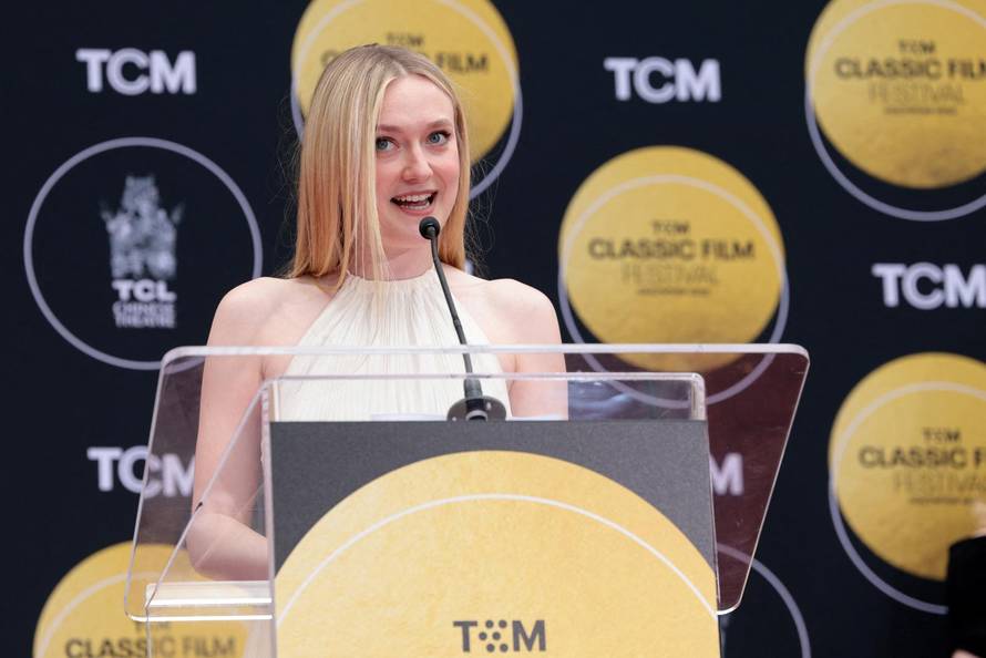 Ceremony for actor Michelle Pfeiffer to place their handprints and footprints in cement, in Los Angeles