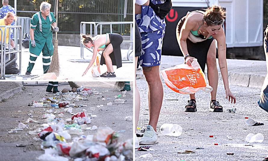 FOTO Curo, svaka čast! Dok su horde partijanera nakon Ultre spavale, ona je čistila smeće!