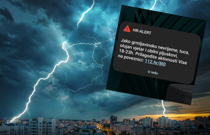 Olujno nevrijeme u Slavoniji: Građanima stižu poruke da se paze tuče, pljuskova i vjetra!