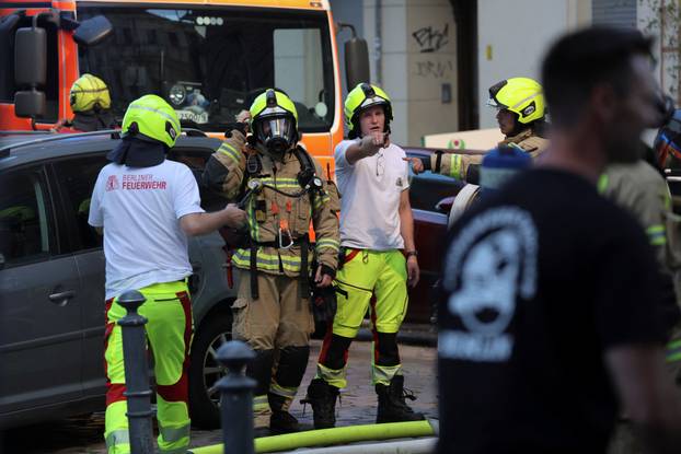 Fire at an apartment building, in Berlin