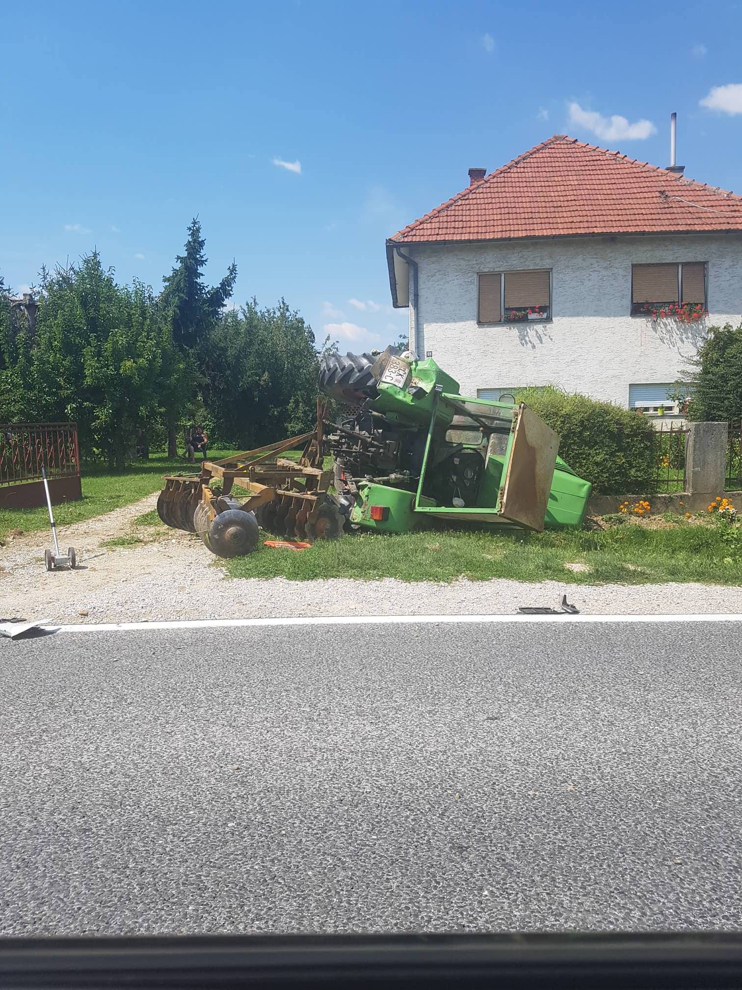 Sudario se  s kamionom blizu Čakovca: Traktor se prevrnuo