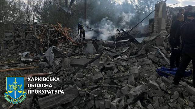 Aftermath of a Russian military strike in Kharkiv region