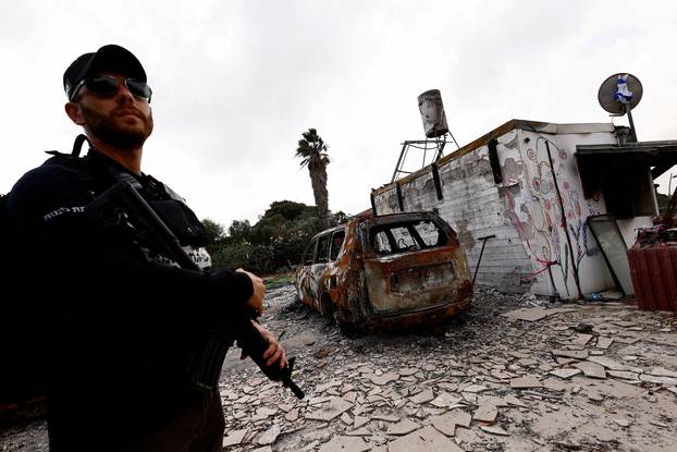 Aftermath of the deadly October 7 attack by gunmen from Palestinian Islamist group Hamas, at moshav Netiv HaAsara which borders the Gaza Strip