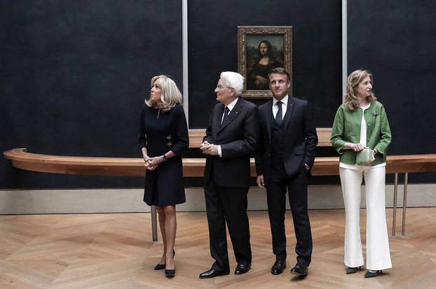 Emmanuel Macron and Sergio Mattarella inaugurate Naples in Paris Exhibition at the Louvre - Paris, France - 07 Jun 2023