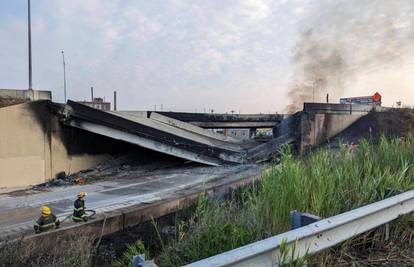 VIDEO Jezivi prizori: Urušila se autocesta nakon što se cisterna zapalila. Zaustavili sav promet