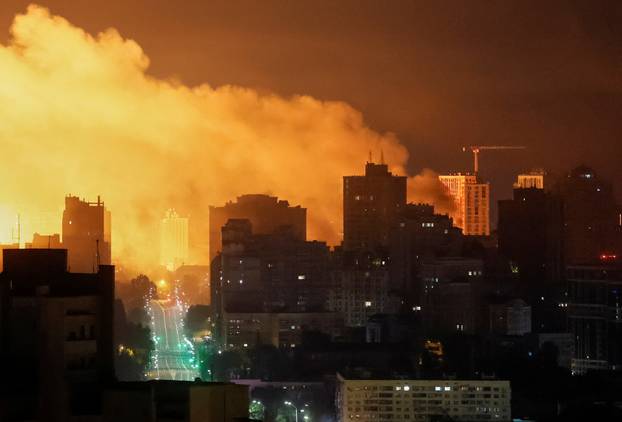 Russian drone and missile strike in Kyiv