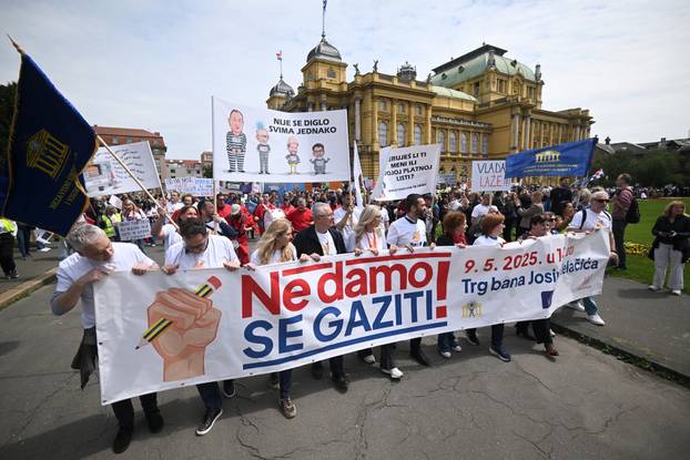 Zagreb: Veliki prosvjed obrazovnih sindikata