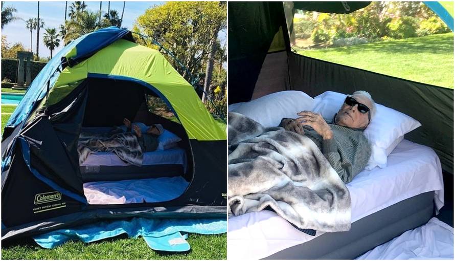 Kirk Douglas (102) kampira u svom šatoru, a unuk ga snima