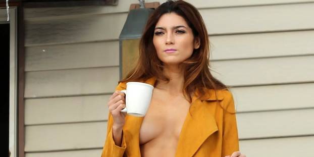 *EXCLUSIVE* Blanca Blanco like her morning coffee in just her Undewear