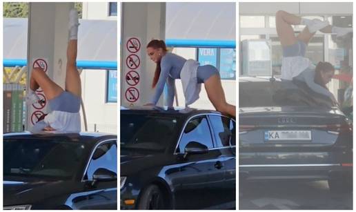 VIDEO: Akrobatkinja na Audiju! Na Korčuli radila stoj na rukama dok toče gorivo: 'Slava Ukrajini'