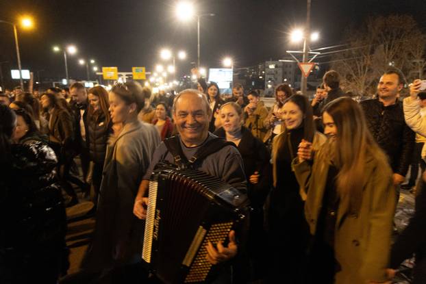 Anti-government protest over the fatal railway station roof collapse, in Belgrade