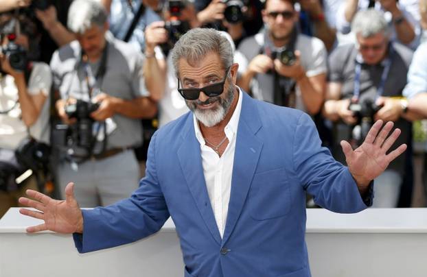 Cast members Mel Gibson poses during a photocall for the film "Blood Father" out of competition at the 69th Cannes Film Festival in Cannes