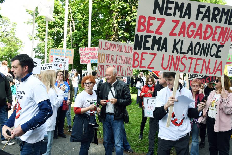 Sisak: Prosvjed protiv izgradnje klaonice peradi i bioplinskog postrojenja