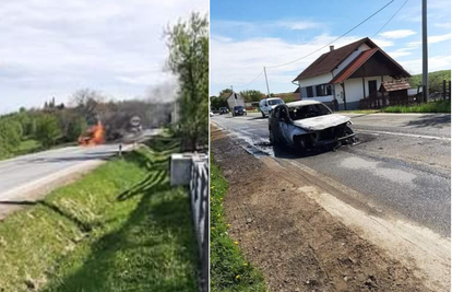 VIDEO Kod Virovitice je čekao da prođu ovce, zapalio mu se BMW