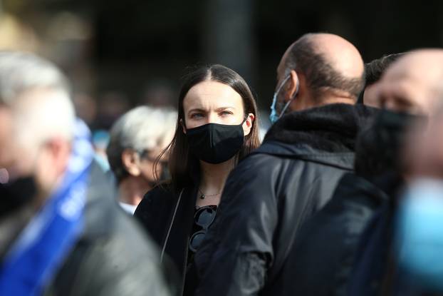 Sprovod velikana hrvatskog nogometa Zlatka Kranjčara na zagrebačkom groblju Mirogoj