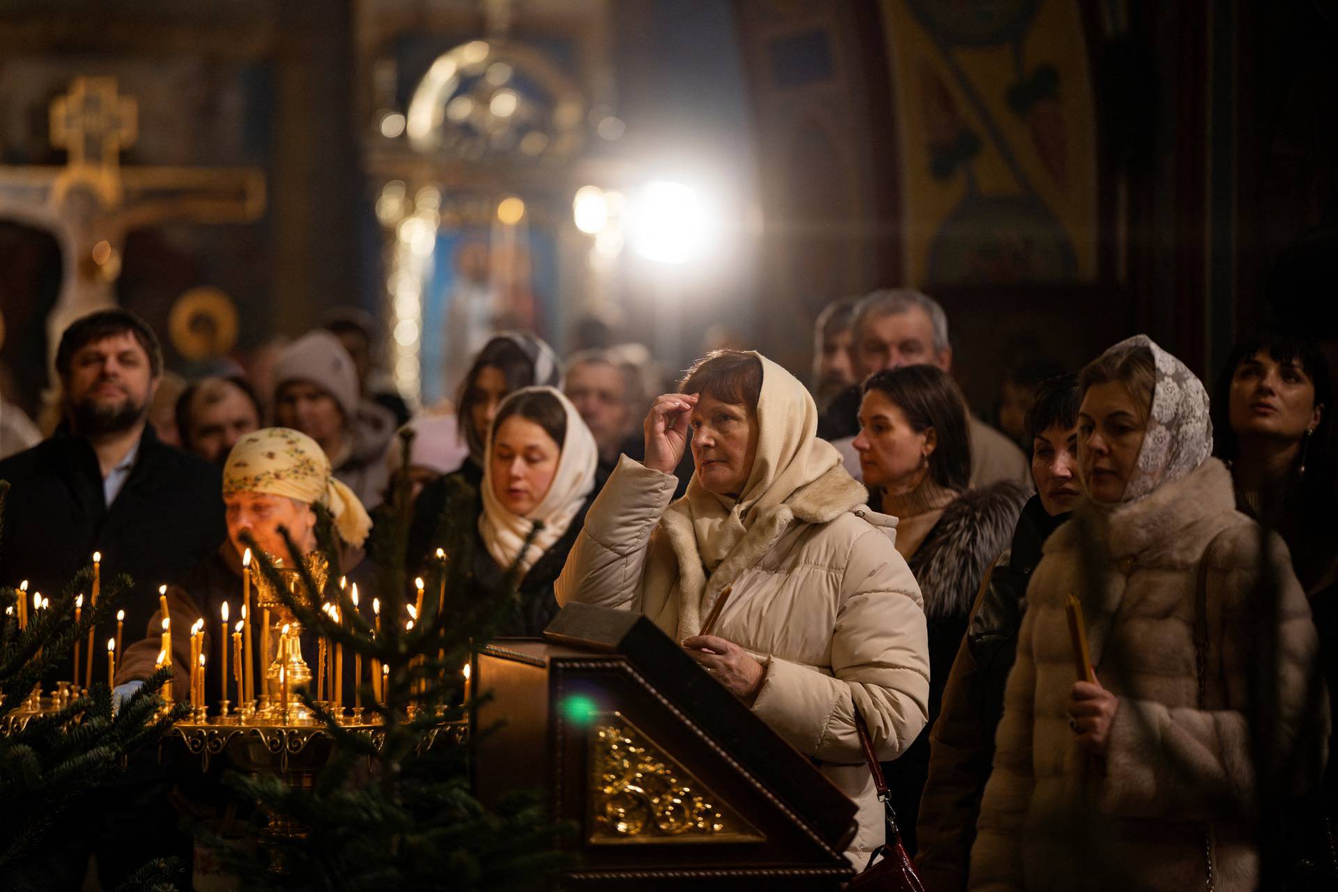 People celebrate Christmas Eve in Kyiv