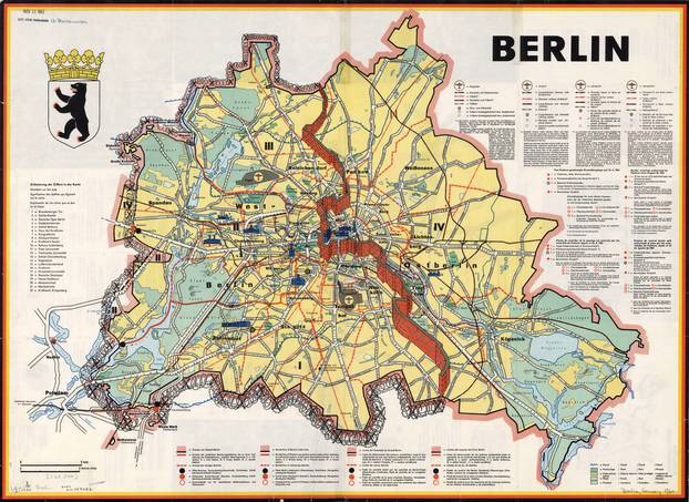 Berlin Map, Map of Berlin, Berlin Print, Berlin Poster, Berlin Maps, Berlin Prints, Old Map of Berlin, Retro Map of Berlin, Vintage Berlin Map, 1961