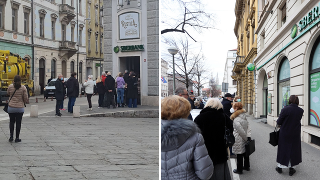 Ljudi pohrlili podići novac na bankomate Sberbanke diljem Hrvatske: 'Tu sam jer je rat'