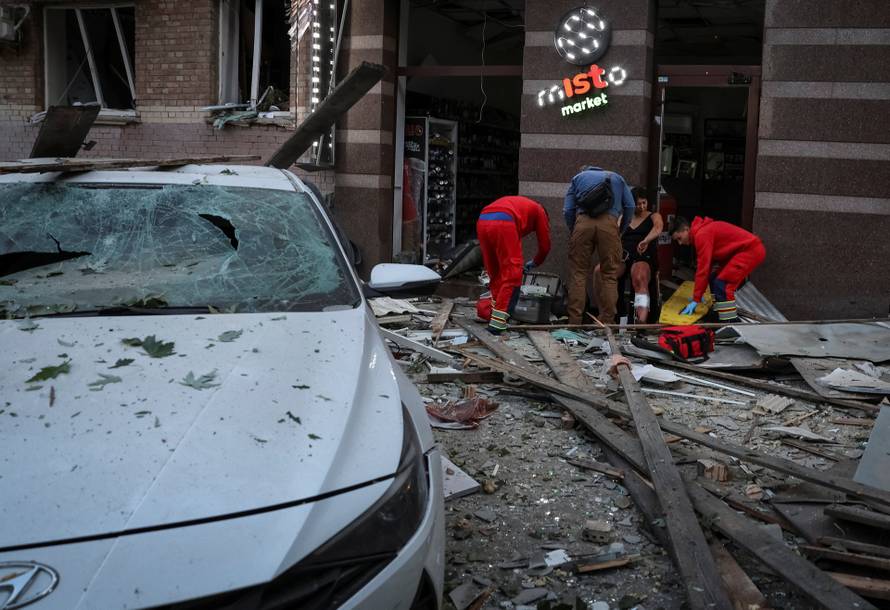 Russian drone and missile strike in Kyiv