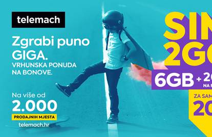 Zgrabi puno giga uz Telemachov SIM2GO paket na bonove