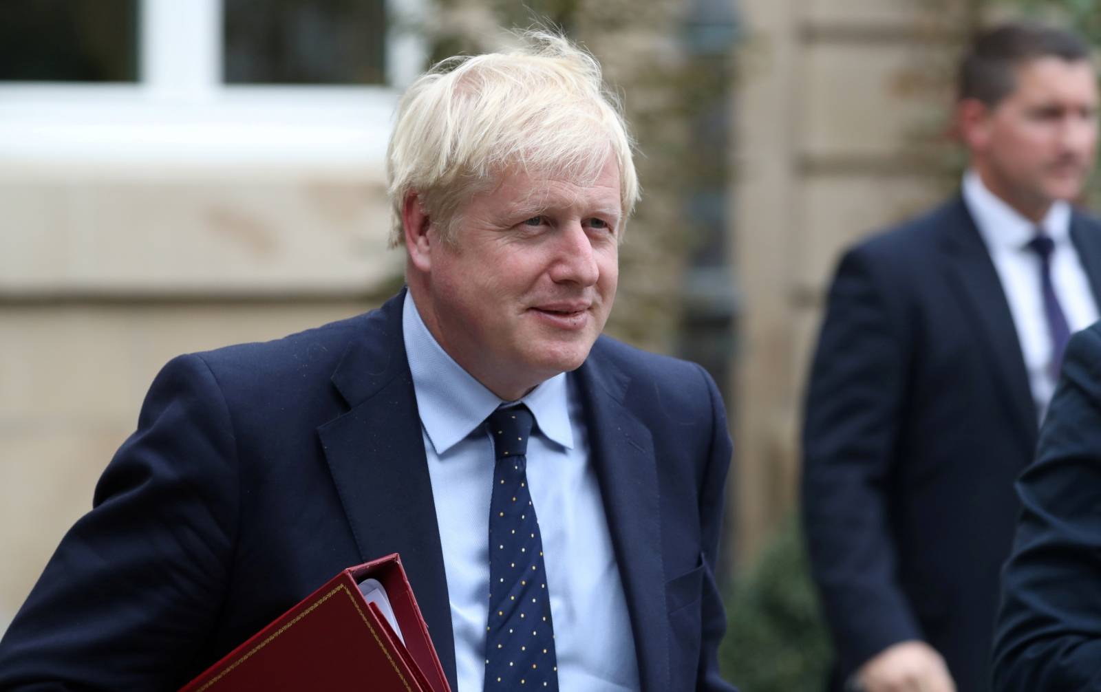 FILE PHOTO: British Prime Minister Boris Johnson leaves after his meeting with Luxembourg's prime minister