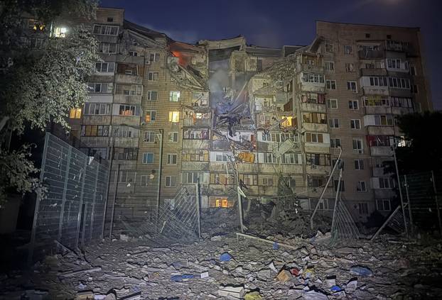 Russian drone and missile strike in Kyiv