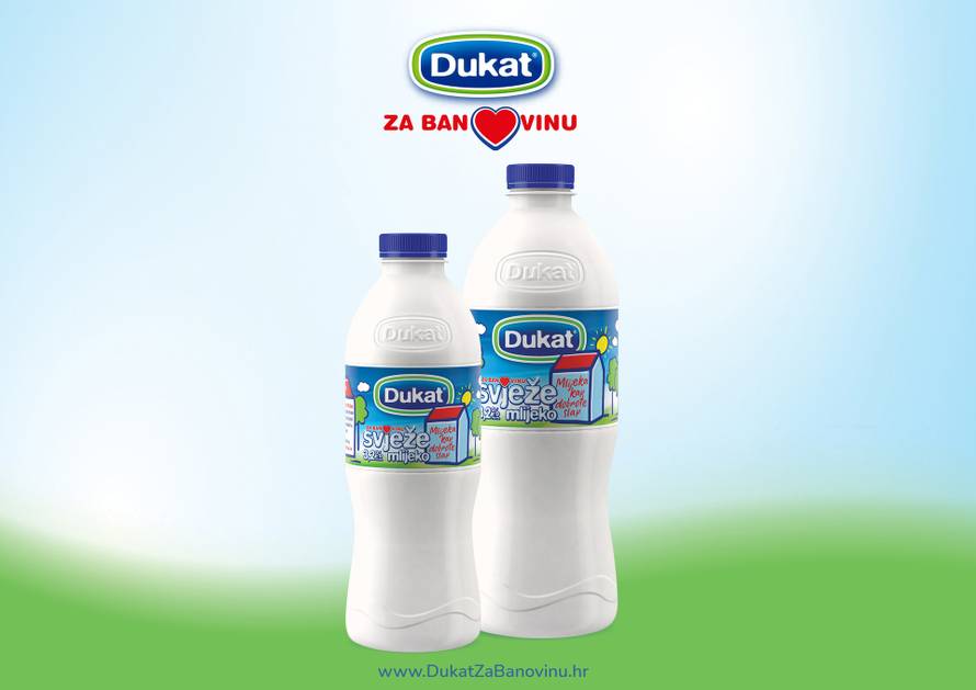 Dukat se odriče 50 lipa od svake prodane boce svježeg mlijeka za pomoć stanovnicima Banovine