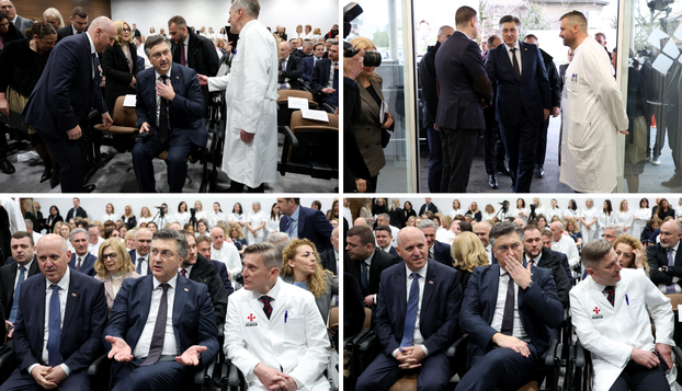 FOTO Plenković se prvi put poslije operacije srca pojavio u javnosti. Posjetio KB Merkur