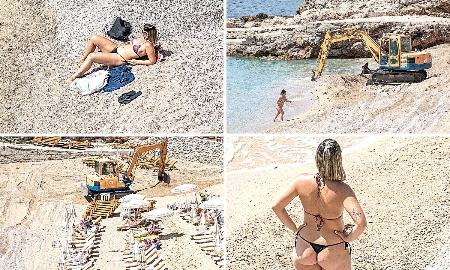 FOTO Ni bageri i mehanizacija nisu smetali kupačima na najpoznatijoj hrvatskoj plaži