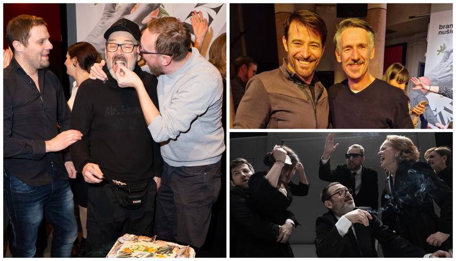Glumac Hrvoje Kečkeš proslavio rođendan na premijeri komedije 'Ožalošćena porodica'