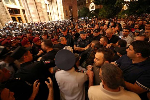 FILE PHOTO: A rally to demand the resignation of Armenian Prime Minister Nikol Pashinyan, in Yerevan