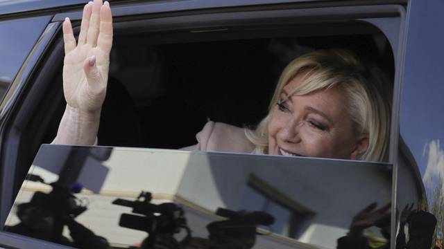 Far-right candidate Le Pen votes in the first round of the 2022 French presidential election