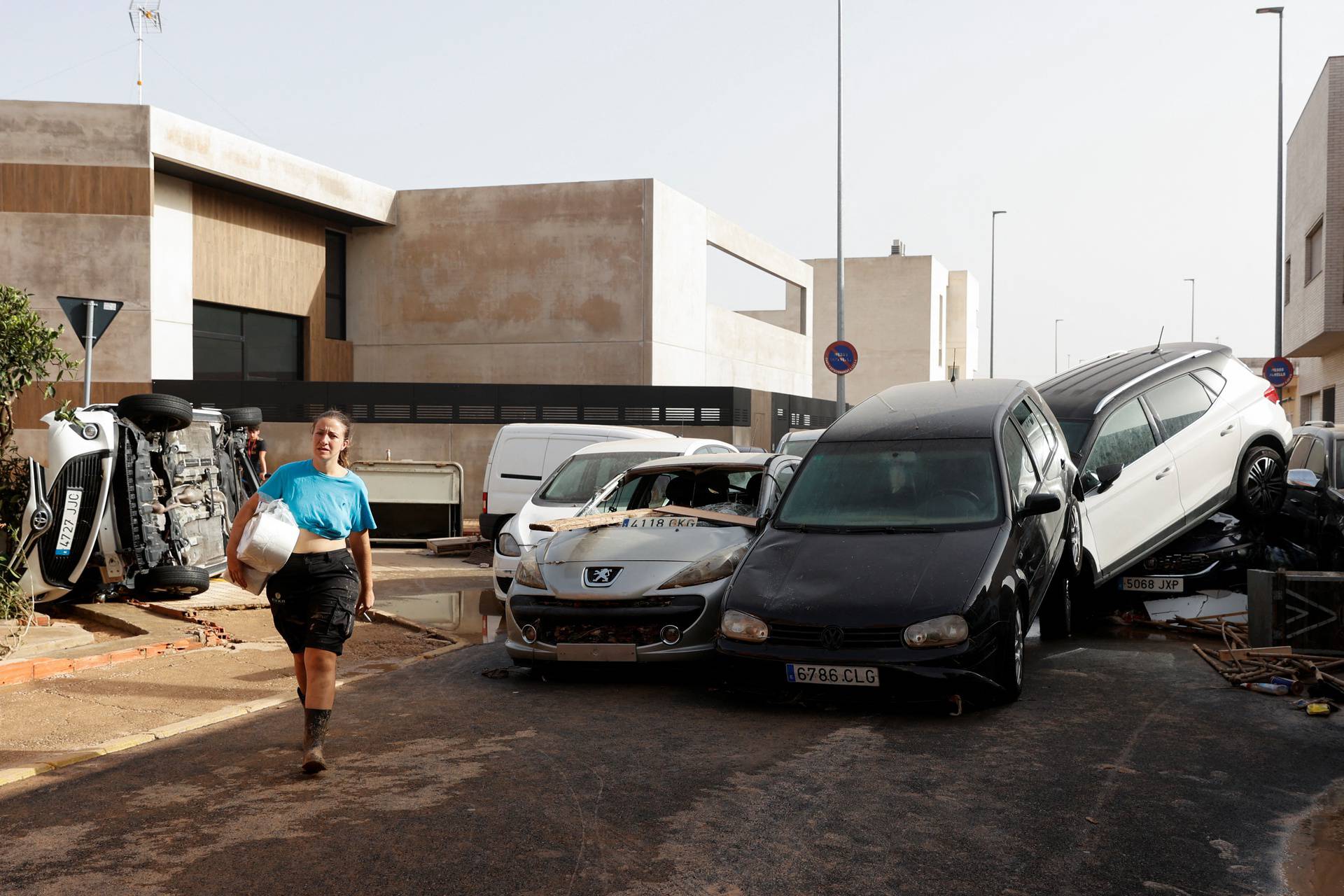 Valencia region hit by cold front causing floods, in Guadassuar