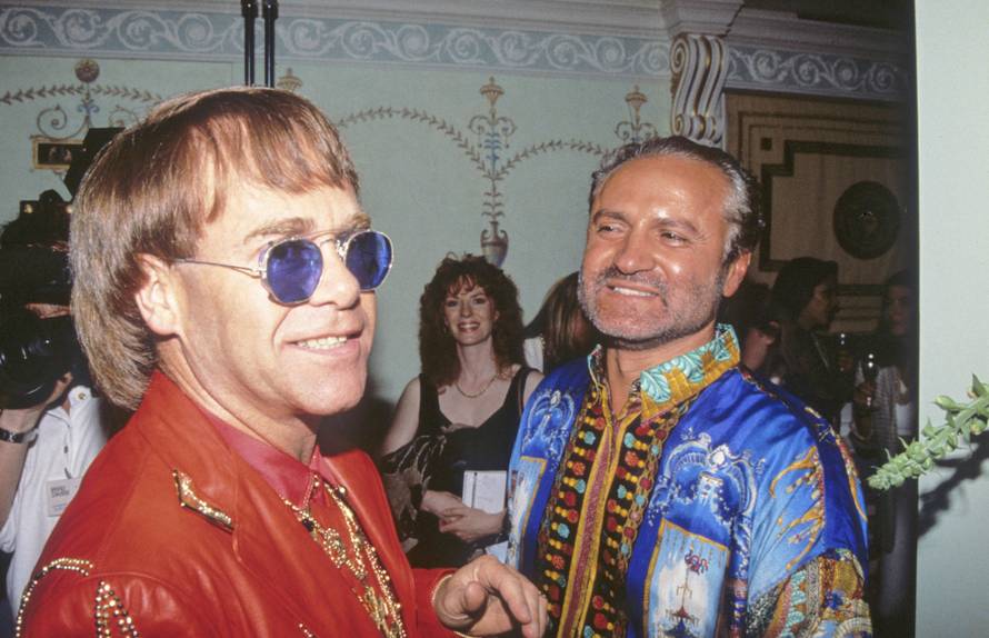 Gianni Versace with Elton John at Versace's party Â©