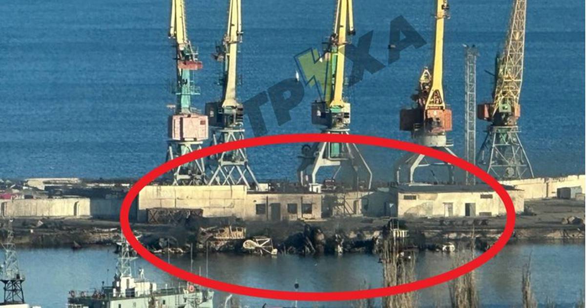 After the Ukrainian attack, here is the aftermath of a Russian warship with little remaining.