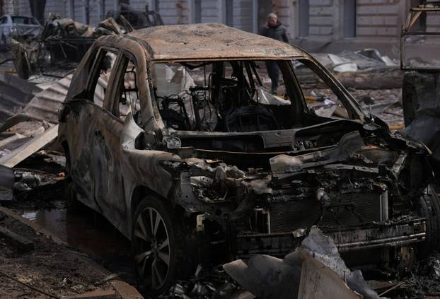 Aftermath of a Russian missile attack in Sumy