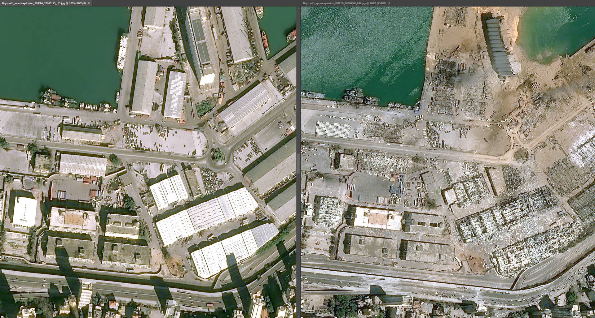 Šokantne satelitske snimke Bejruta prije i poslije eksplozije