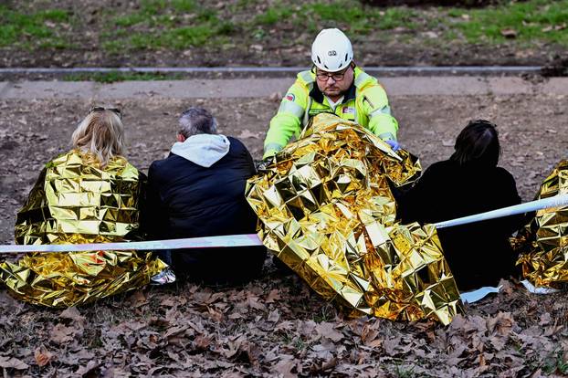 Aftermath of tram derailment in Milan