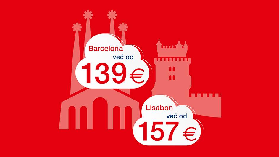 Pogledaj u oblake uz Croatia Airlines: Barcelona i Lisabon