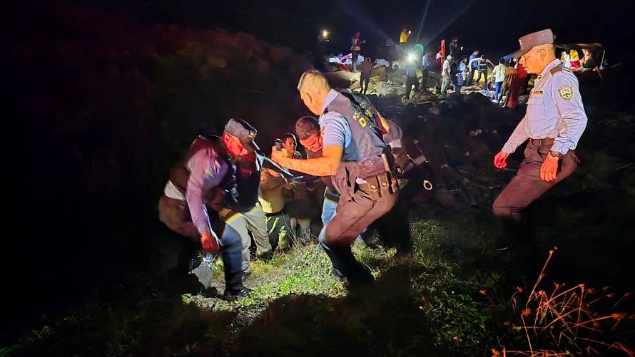Rescue operations in the aftermath of a plane crash in Honduras