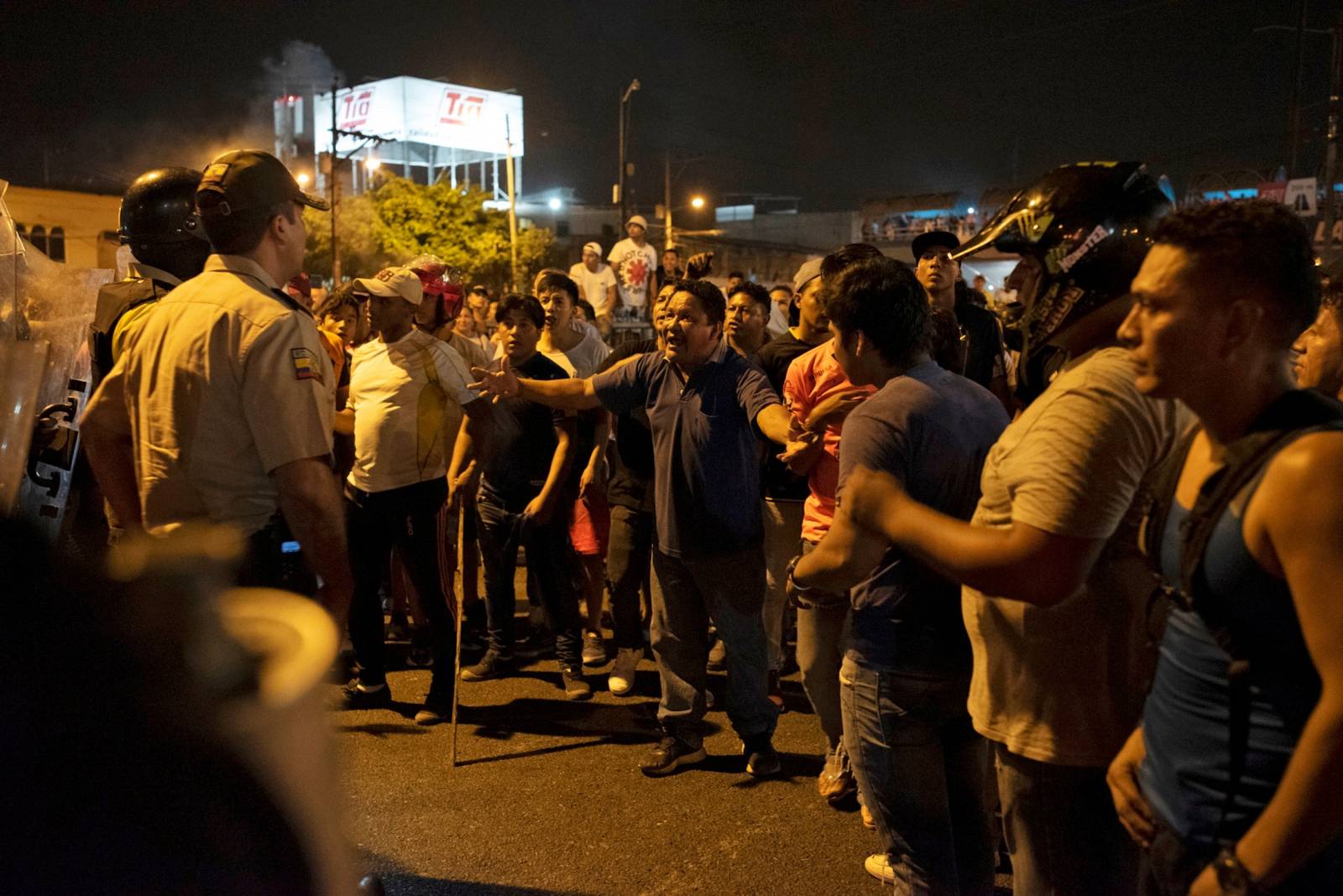 Protests against Ecuador's President Lenin Moreno's austerity measures, in Duran