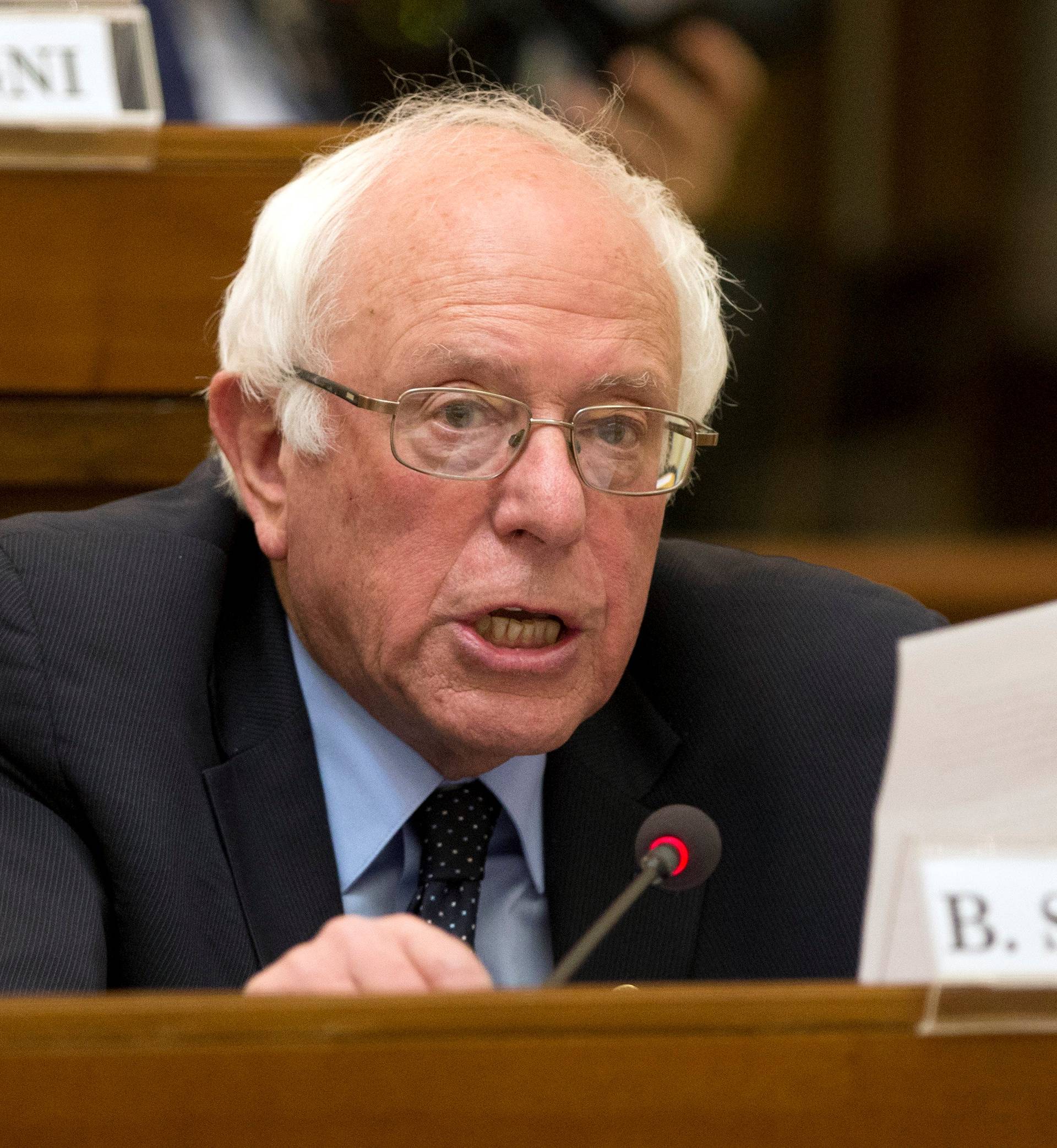 U.S. Democratic presidential candidate Sanders speaks during a conference at the Vatican